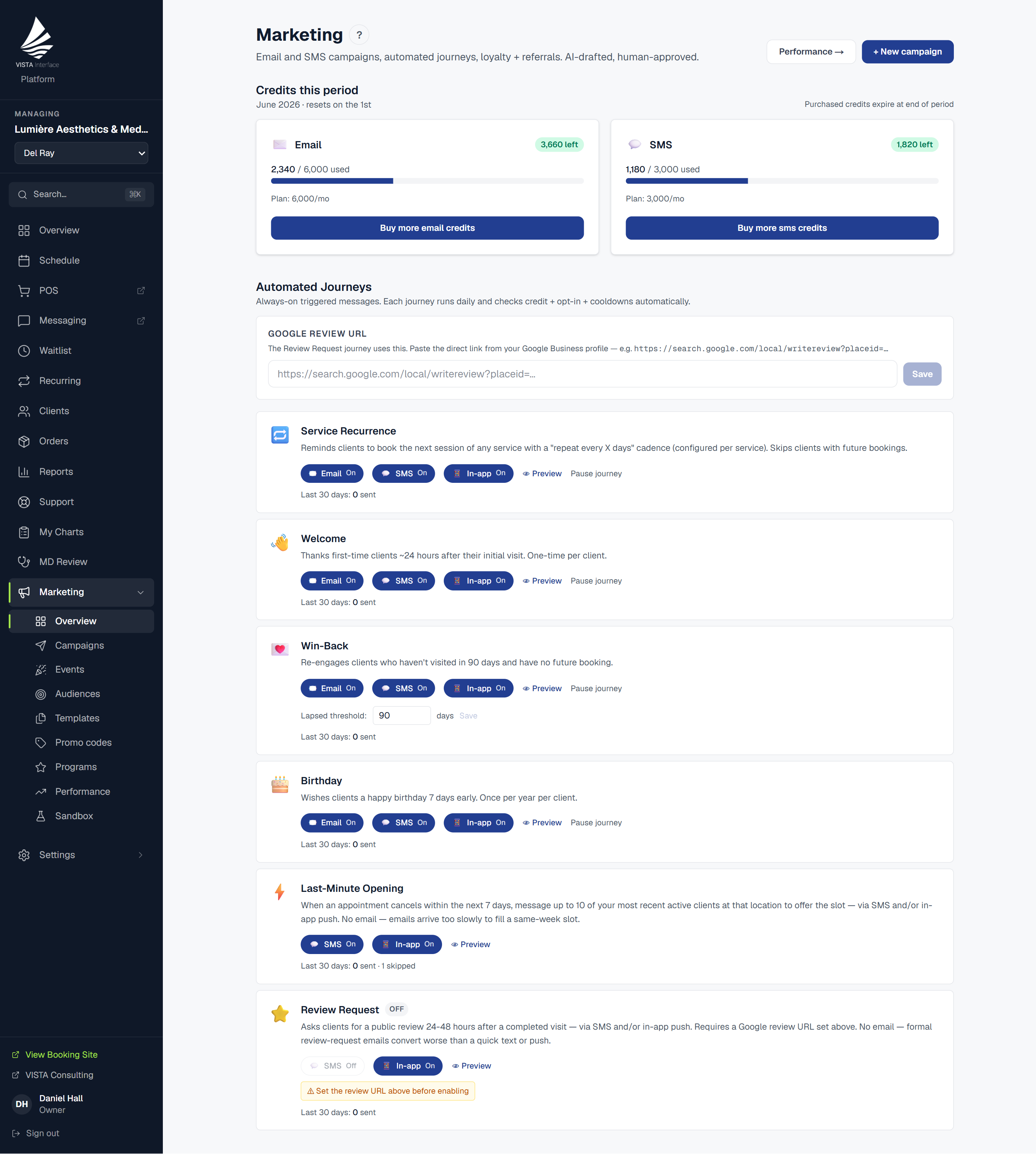 Integrated AI — VISTA platform screenshot