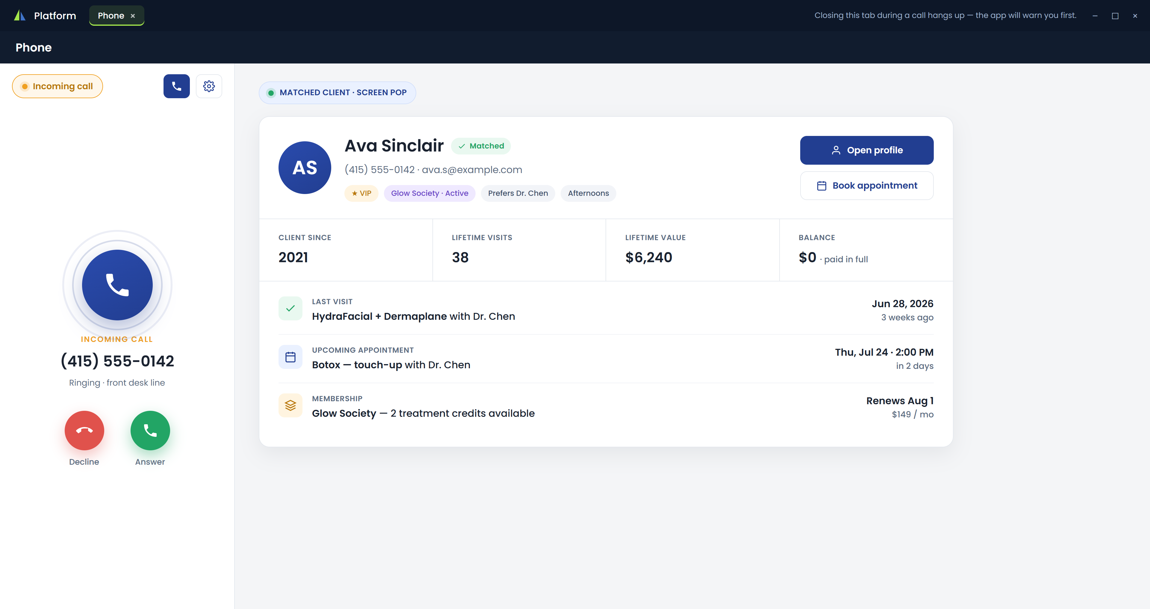 The Screen-Pop Moment — VISTA platform screenshot